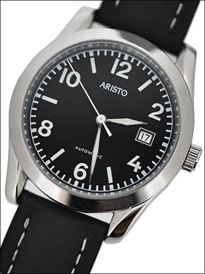 Aristo 4H230 Black Dial Swiss Automatic Cushion Case Officer's Watch