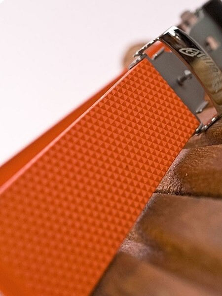 Squale 2002 OEM 22mm Orange Natural Rubber Dive Watch Strap #2002-OR