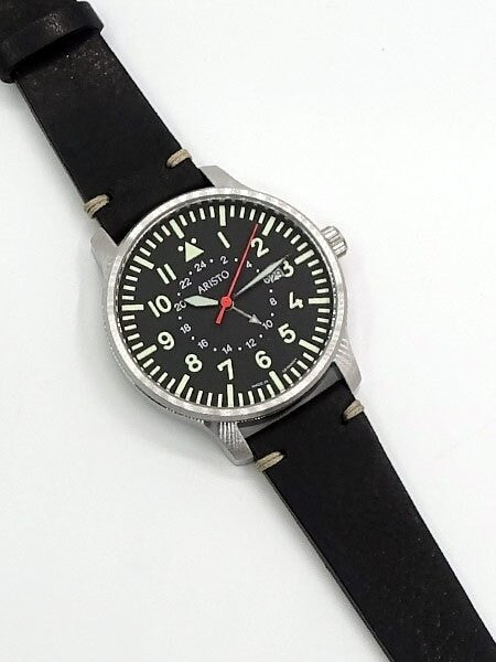 Aristo 3H80GMT 42mm Quartz Dual-Time GMT Pilot's Watch