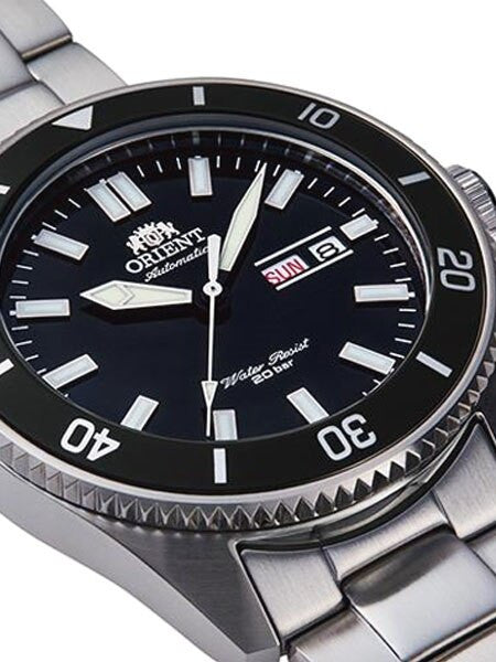 Orient Kanno Black Dial Automatic Dive Watch with Stainless Steel Bracelet #RA-AA0008B19A