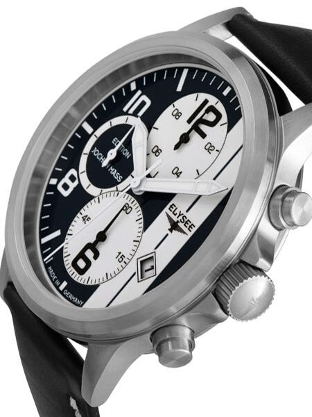 Elysee 44mm Paddock Quartz Chronograph Watch with Stopwatch and 12-hour Totalizer #18008