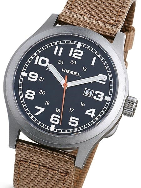 HEMEL Justice Swiss ETA Quartz Field Watch with Matte Black Dial and Sapphire Crystal #HM8