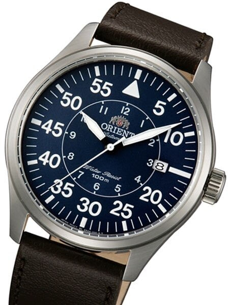 Scratch and Dent - Orient 21-Jewel Automatic Aviator Flight Watch with Brown Leather Strap #ER2A004D 3