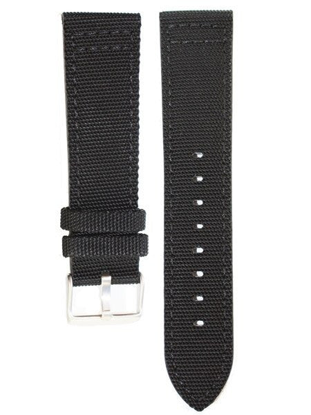 Toscana Black Canvas with Leather Backing Watch Strap #INS-CAN30