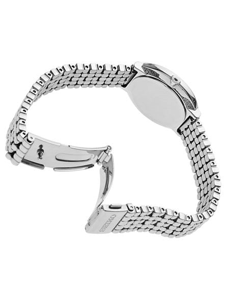 Seiko Tressia Solar Dress Watch with with 36 Diamonds, Mother of Pearl Dial #SUP373