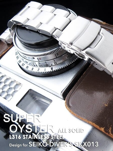 Strapcode 20mm Super-O "Boyer" watch band for SEIKO SKX013 Curved End #SS201803B049