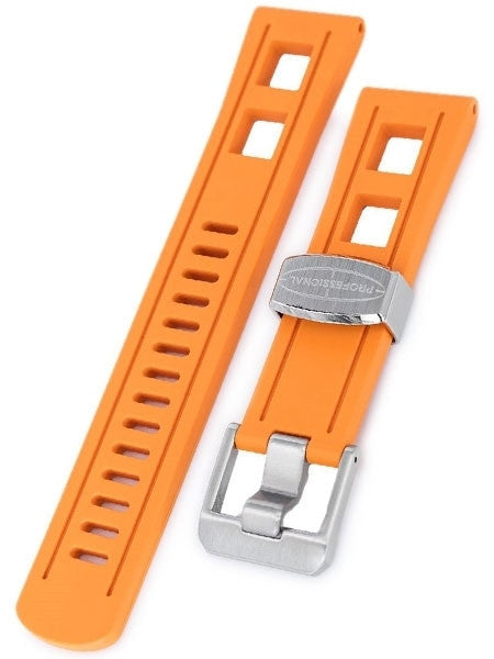 Crafter Blue 22mm Straight-End Rubber Watch Strap #CB01-C