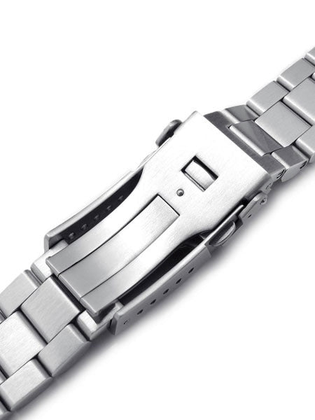 Strapcode 22mm Hexad-O "Boyer" 316L SS Bracelet with Polished Center Links for New Seiko Samurai #SS221820BPS066