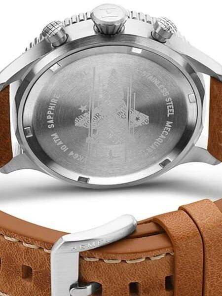 HEMEL Mecaquartz Chronograph Watch with 60-Minute Ceramic Bezel and Sapphire Crystal #HFUSAF1D