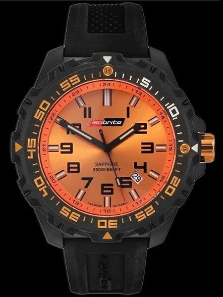 Armourlite Isobrite Orange Dial Watch with T-100 Tritium Illumination and Sapphire Crystal #ISO302