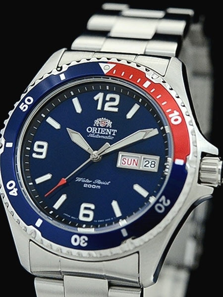 Orient Pepsi-Style Automatic Dive Watch with SS Bracelet #AA02009D