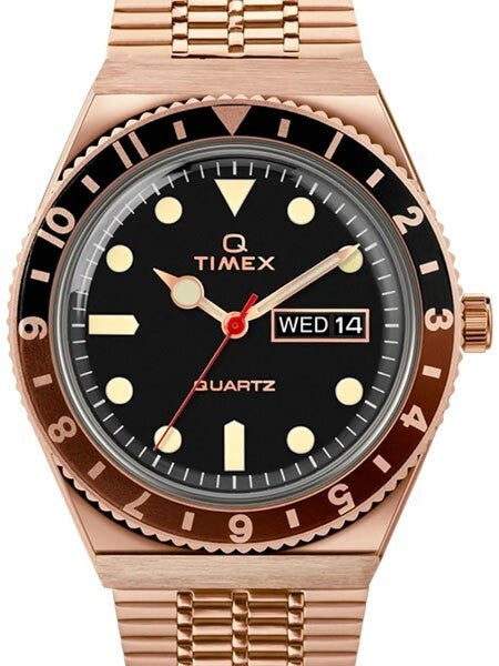 Q Timex Reissue of 1970's 38mm Rose Goldtone Bracelet Watch #TW2U61500ZV