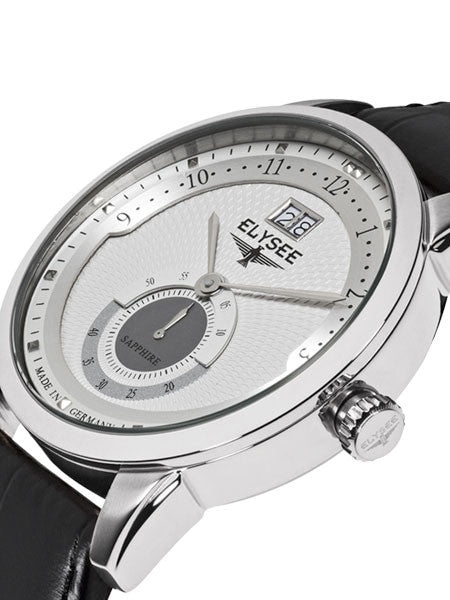 Elysee 41mm Mestor Swiss Quartz Dress Watch with Big Date and Sapphire Crystal #17002