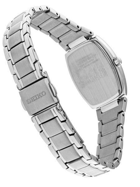 Seiko Women's Solar Powered Dress Watch with Black Dial, Silver Hands and Markers #SUP259