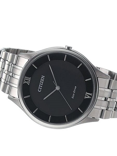 Citizen Ultra-Thin Stiletto Eco-Drive Dress Watch with Black Dial and Sapphire Crystal #AR0071-59E