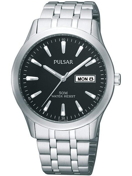 Pulsar Quartz Watch with 38mm Case, Black Dial #PXN159XX