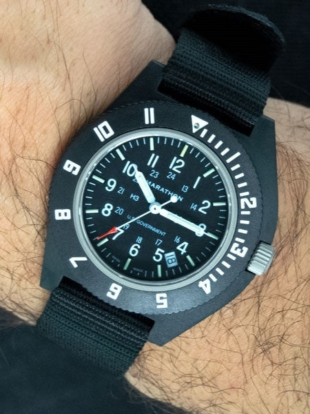 Marathon Swiss Made Quartz Military Navigator Pilot Watch with Tritium Illumination #WW194013
