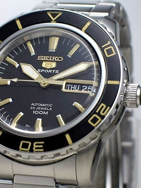 Seiko 41mm Sports 5, 23-Jewel Automatic Watch with Day and Date Window #SNZH57K1