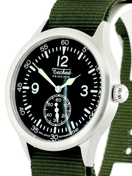 Scratch and Dent - Techne 39.5mm Merlin Quartz Aviator Watch with Onion Crown and Small Seconds #246.022