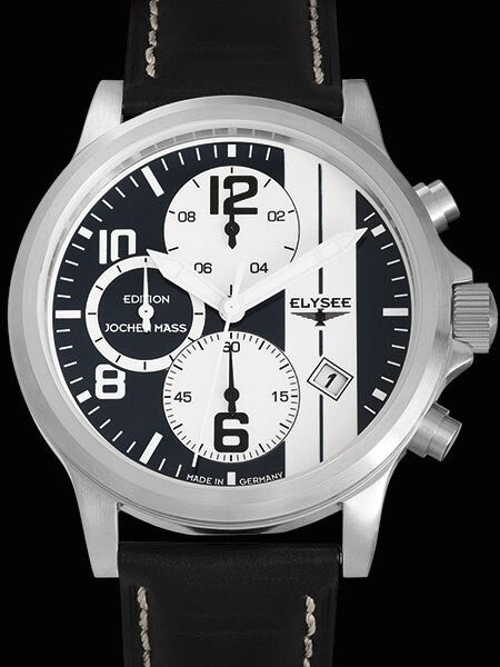 Elysee 44mm Paddock Quartz Chronograph Watch with Stopwatch and 12-hour Totalizer #18008