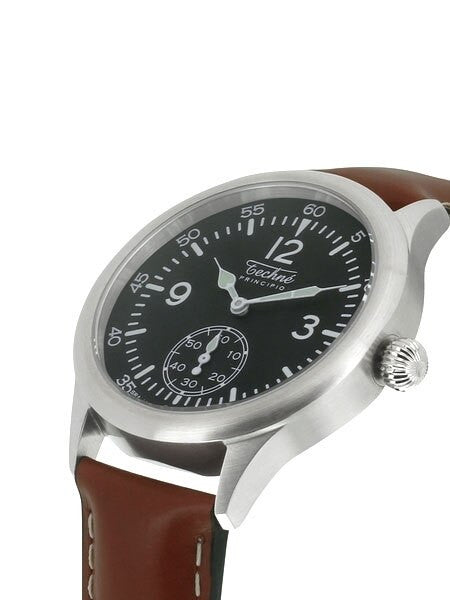 Techne 39.5mm Merlin Quartz Aviator Watch with Onion Crown and Small Seconds #246.053