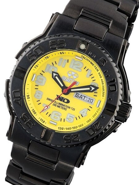 Reactor Trident 200 Meter Dive Watch with Never Dark Illumination, Black SS Case #59507