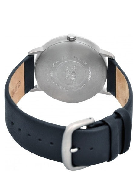 Boccia Mens Quartz Dress Watch with 40mm Titanium Case, Sapphire Crystal and Leather Strap #3557-02