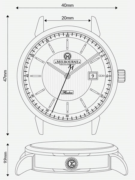 Melbourne Flinders Swiss Automatic Dress Watch with White Dial, Sapphire Crystal #FL.40.A.3HD.05