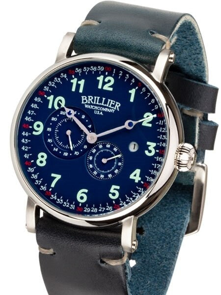 Brillier 43mm Americana Chapter 2 Railroad Automatic Watch with Horween Leather Strap #BR-12