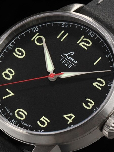 Laco Classic Black Automatic Watch with 42mm Case and Sapphire Crystal #861610