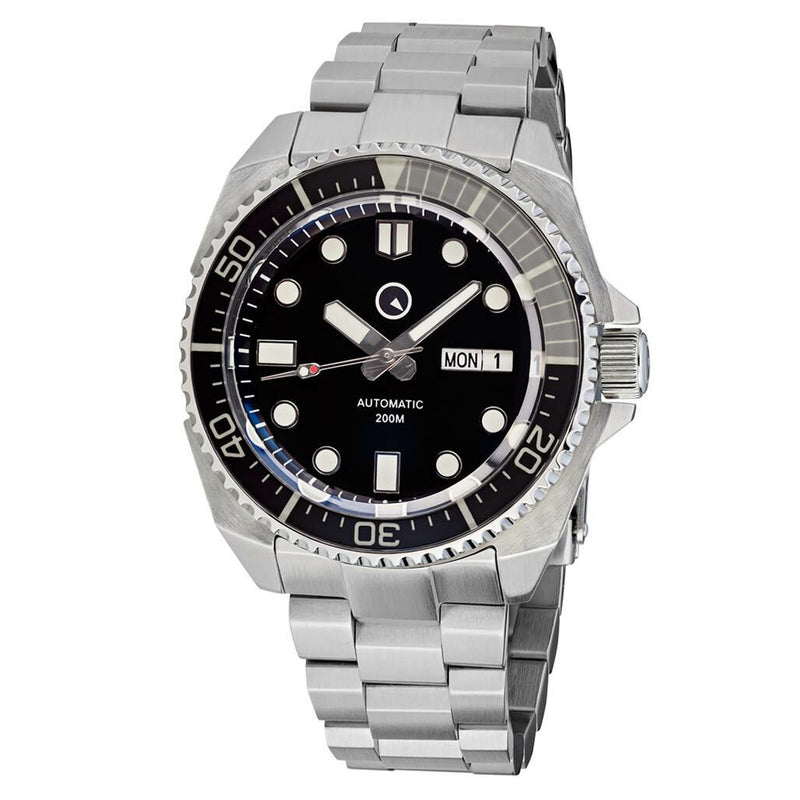Islander Black Dial Automatic Dive Watch with AR Double-Dome Sapphire Crystal, and Luminous Sapphire Bezel Insert #ISL-65