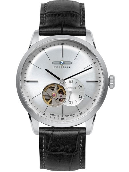 Graf Zeppelin Flatline Automatic Open-Heart Watch with Small Seconds #7364-4