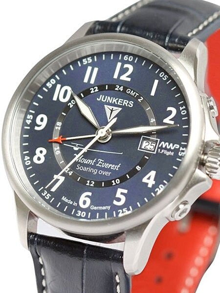 Junkers Mountain Wave Project 40mm Quartz GMT Dual Time Watch #6844-3