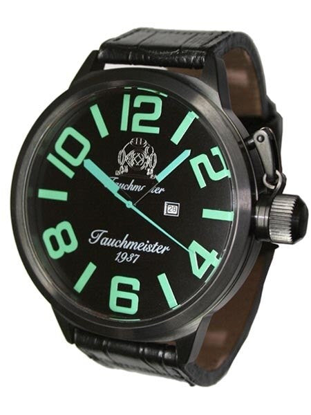 Tauchmeister T0214 57mm, Extra Large Stealth Black IP Military Watch