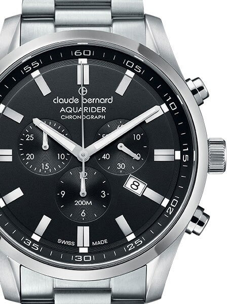 Claude Bernard Aquarider Black Dial Chronograph Dive Watch #10222-3M-NV