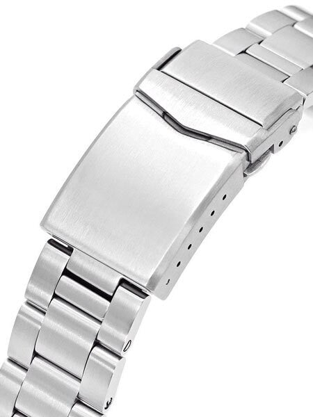 Strapcode 22mm Super-O 3D "Boyer" Stainless Steel Watch Bracelet with V-Clasp Double-Lock for Orient Neptune #SS221820B082