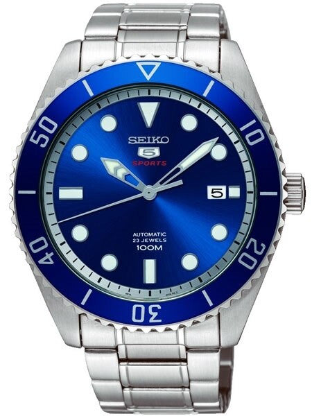 Seiko 5 Sports Automatic 23-Jewel Watch with Blue Dial and