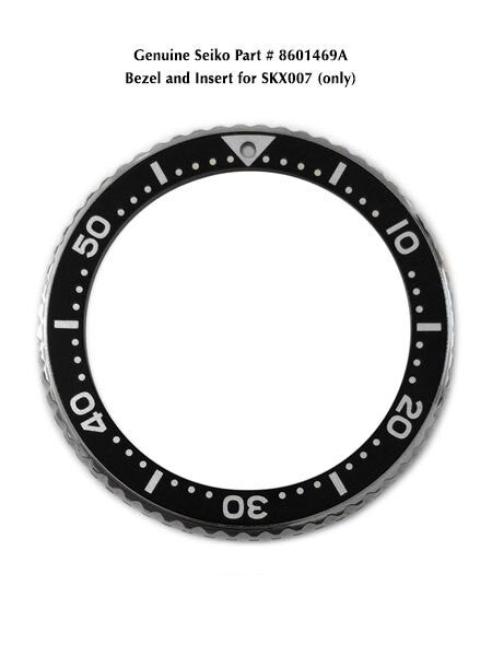 Seiko Replacement Bezel for Seiko SKX007 Watch #8601469A — Long