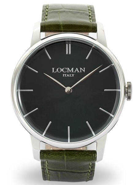 Locman 1960's Collection Elegant Quartz Dress Watch with 41mm Case #0251V03-00GRNKPG