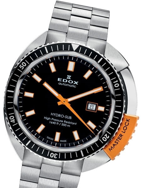 Edox Hydro-Sub Swiss Automatic Dive Watch with Edox MasterLock #80301-3NOM-NIN