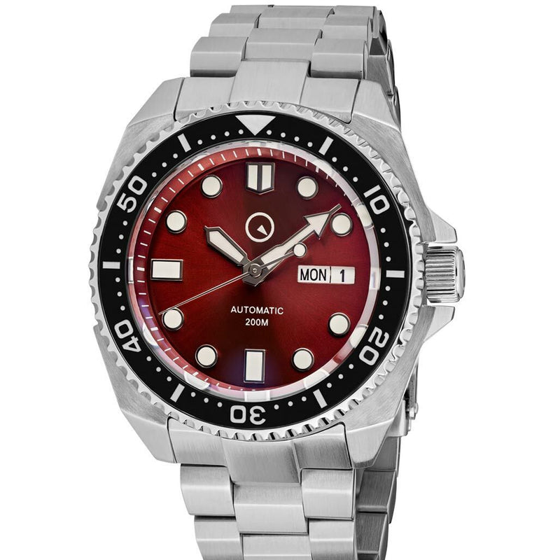 Islander Red Automatic Dive Watch with AR Double-Dome Sapphire Crystal, and Luminous Ceramic Bezel Insert #ISL-66