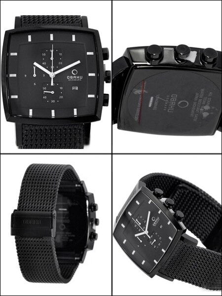 Obaku Harmony Charcoal Dial, Black Case, Quartz Chronograph Watch #V134GBBMB2
