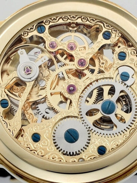 Rougois Dual Time Zone Skeleton Automatic Watch with Day/Night Moonphase #RG305G