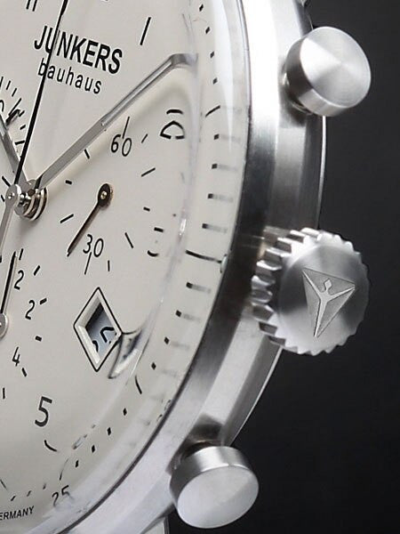 Junkers Bauhaus Quartz Chronograph Watch with Domed Hesalite Crystal #6086-5