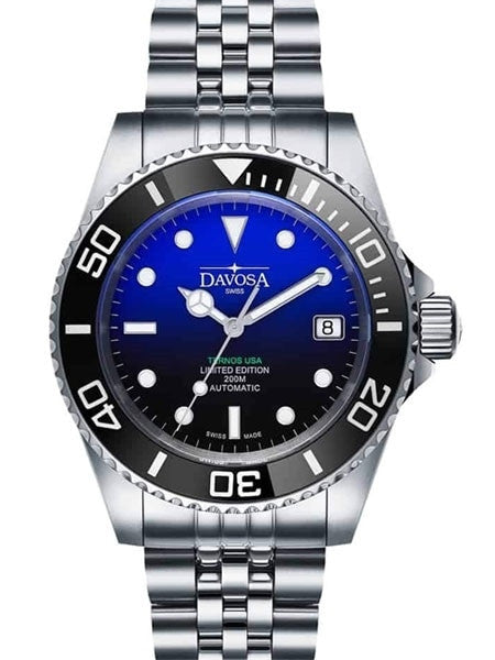 Davosa USA Limited Edition 40mm Ternos Ceramic Automatic Dive Watch with Faded Blue Dial #16155599