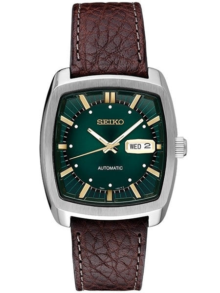 Seiko Recraft Series Automatic Watch with Stainless Steel Case, and Leather Strap #SNKP27