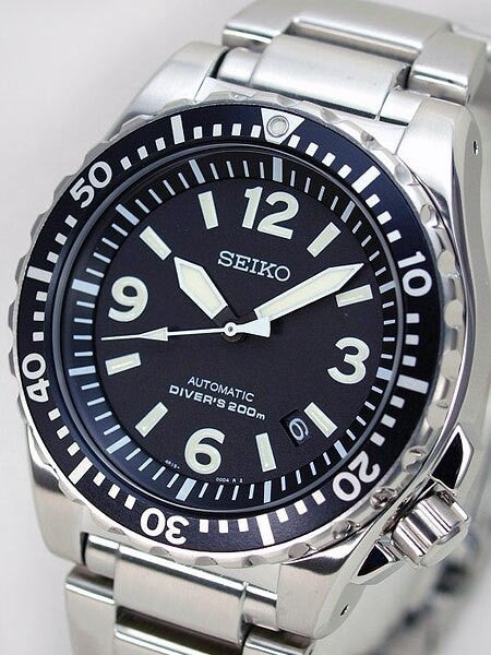 Seiko Automatic Black Dial 44mm Dive Watch with Robust Bracelet #SRP043K1