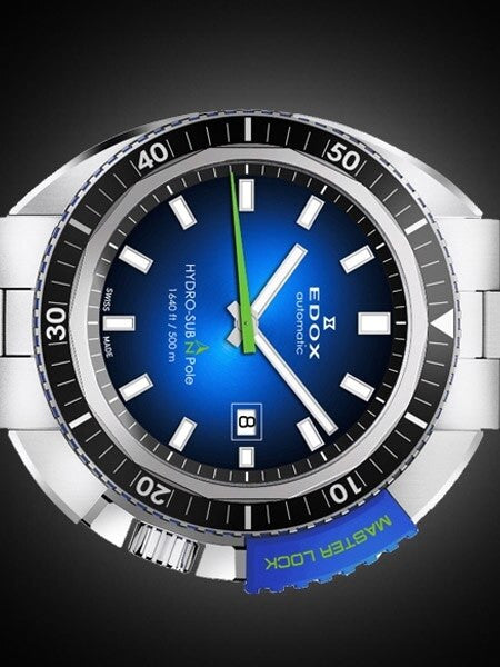 Edox Limited Edition Hydro-Sub Swiss Automatic Dive Watch with Edox MasterLock  #80301-3NBU-NBU