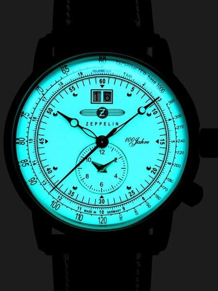 Graf Zeppelin German Made, Dual Time Big Date 100 Years of Zeppelin Watch #7640-3