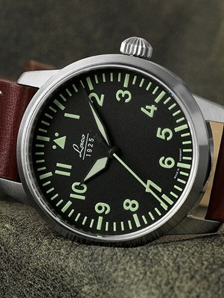 Laco 36mm Osaka Type A Dial Automatic Pilot Watch, New Sapphire Crystal #861798